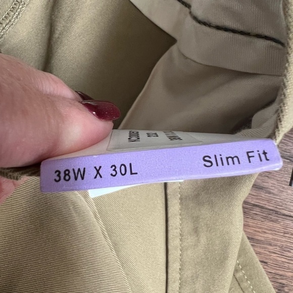 NWT Reaction Kenneth Cole  Camel color Chino pants.  Men’s 38W x 30 L slim fit. - Picture 5 of 6